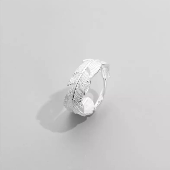 “Adrift” Minimalist Boho Feather Adjustable Ring - Picture 2 of 9